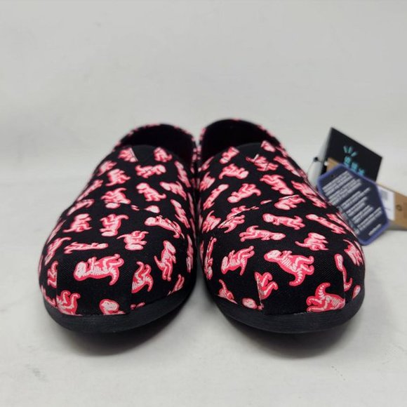 New women's dinosaurs Toms glow in the dark neon pink T-Rex skeleton print shoes - Picture 5 of 9